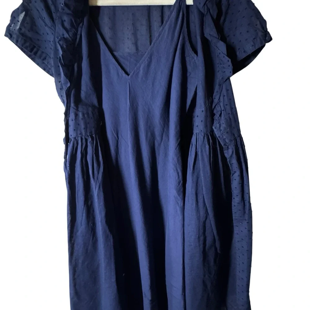 J.Crew Wrap Dress‎ Size 6 Short Sleeve Navy Blue Work Church